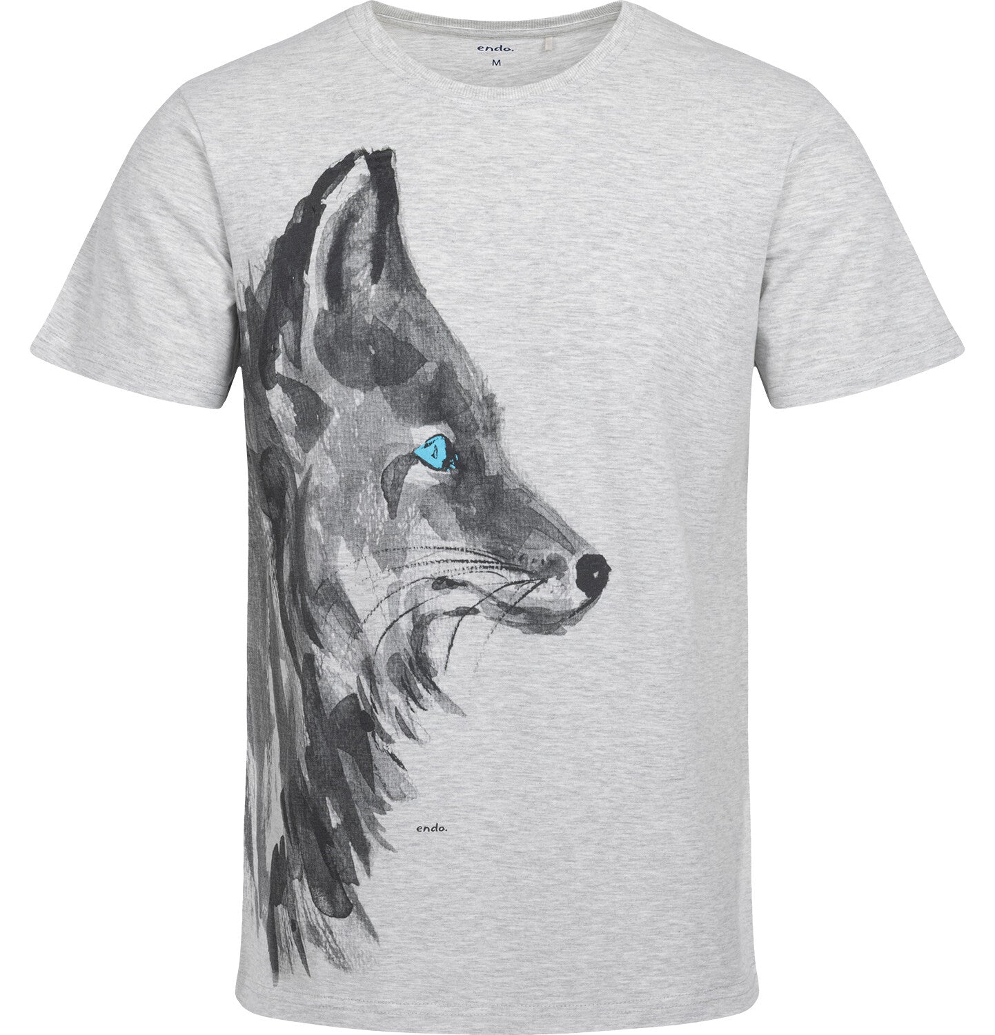 Men's short-sleeved wolf t-shirt, gray