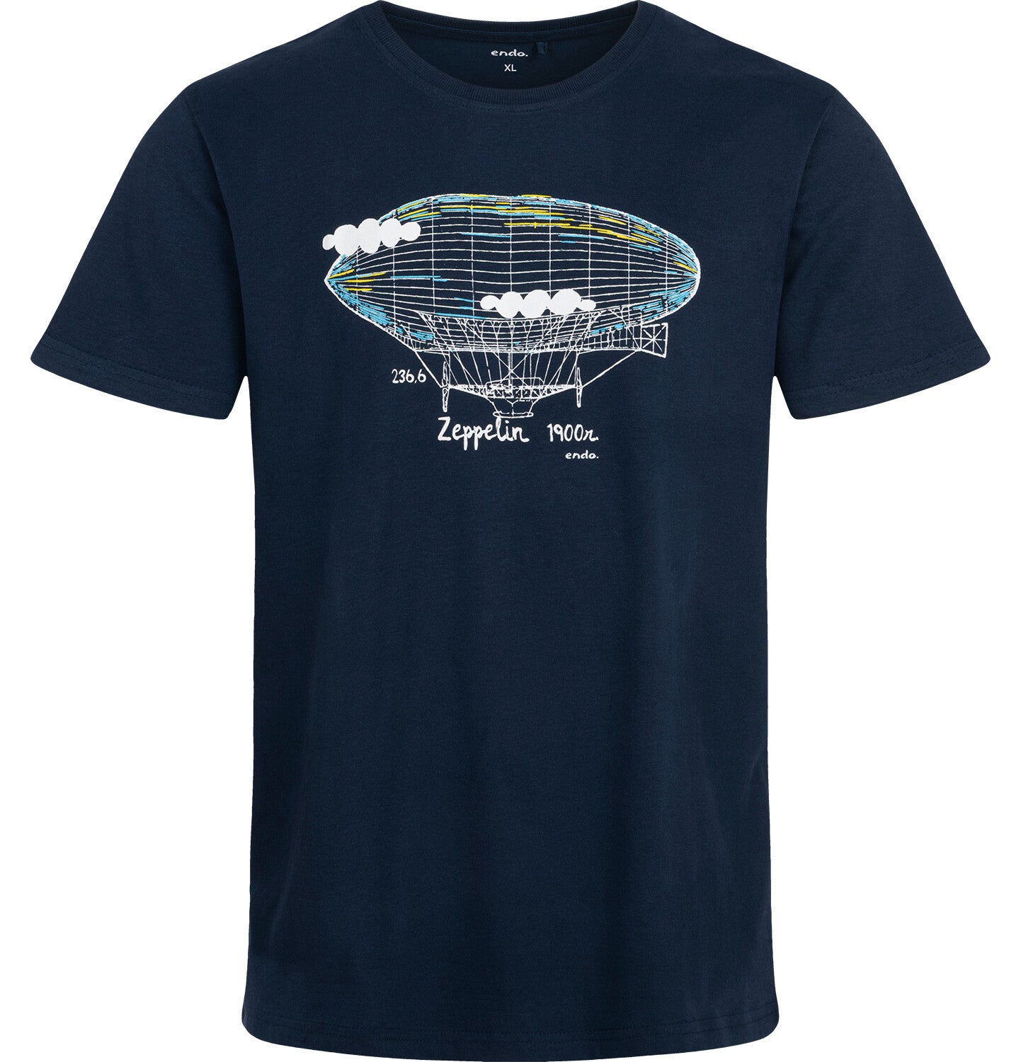 Men's short-sleeved zeppelin t-shirt, navy blue