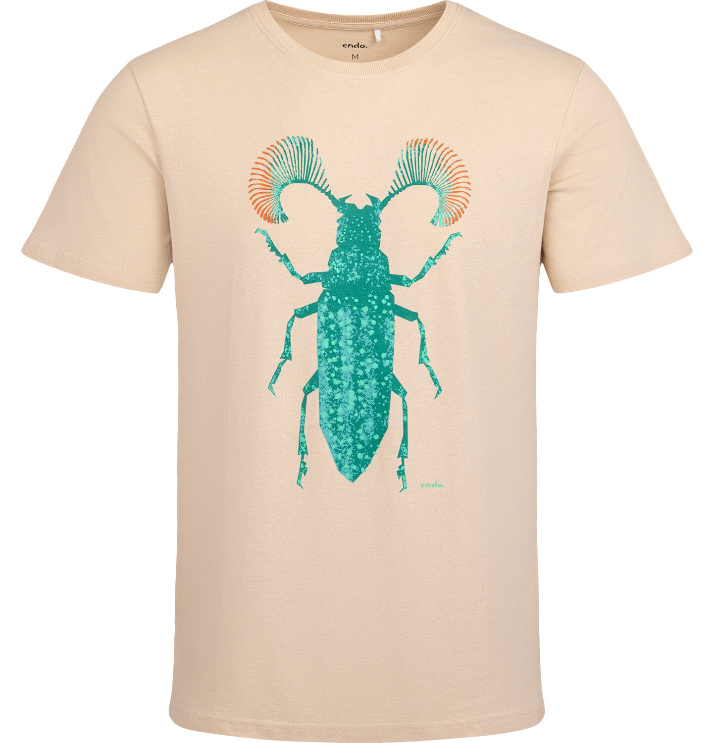 Men's short-sleeved insect-themed t-shirt, beige