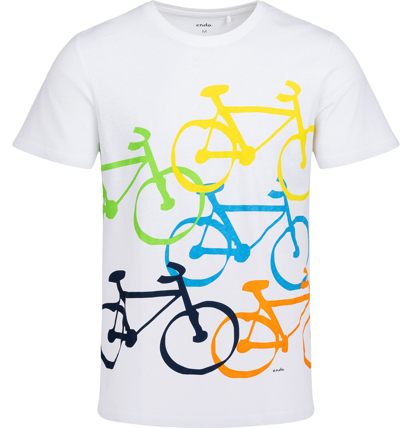 Men's short-sleeved cycling-themed t-shirt, white