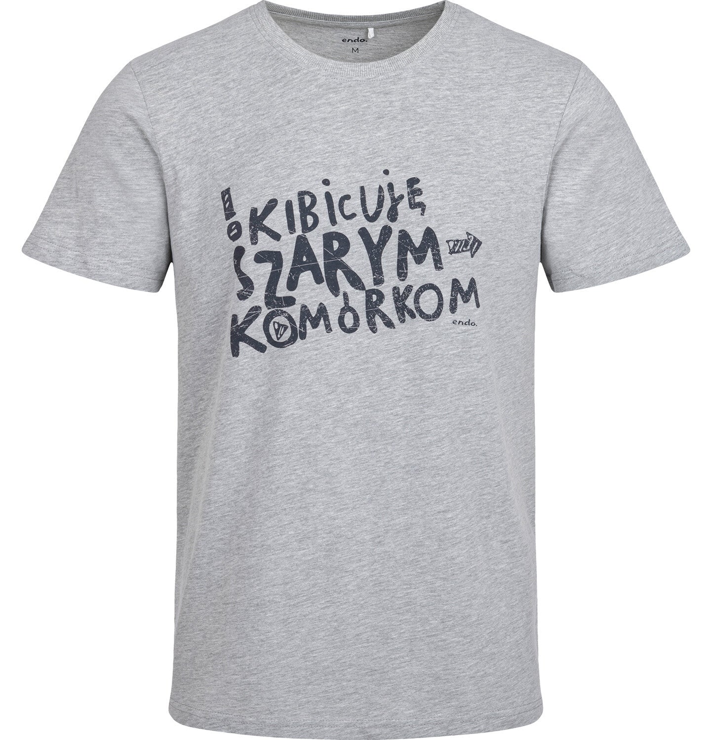Men's short-sleeved T-shirt with the inscription "I support the gray cells", gray