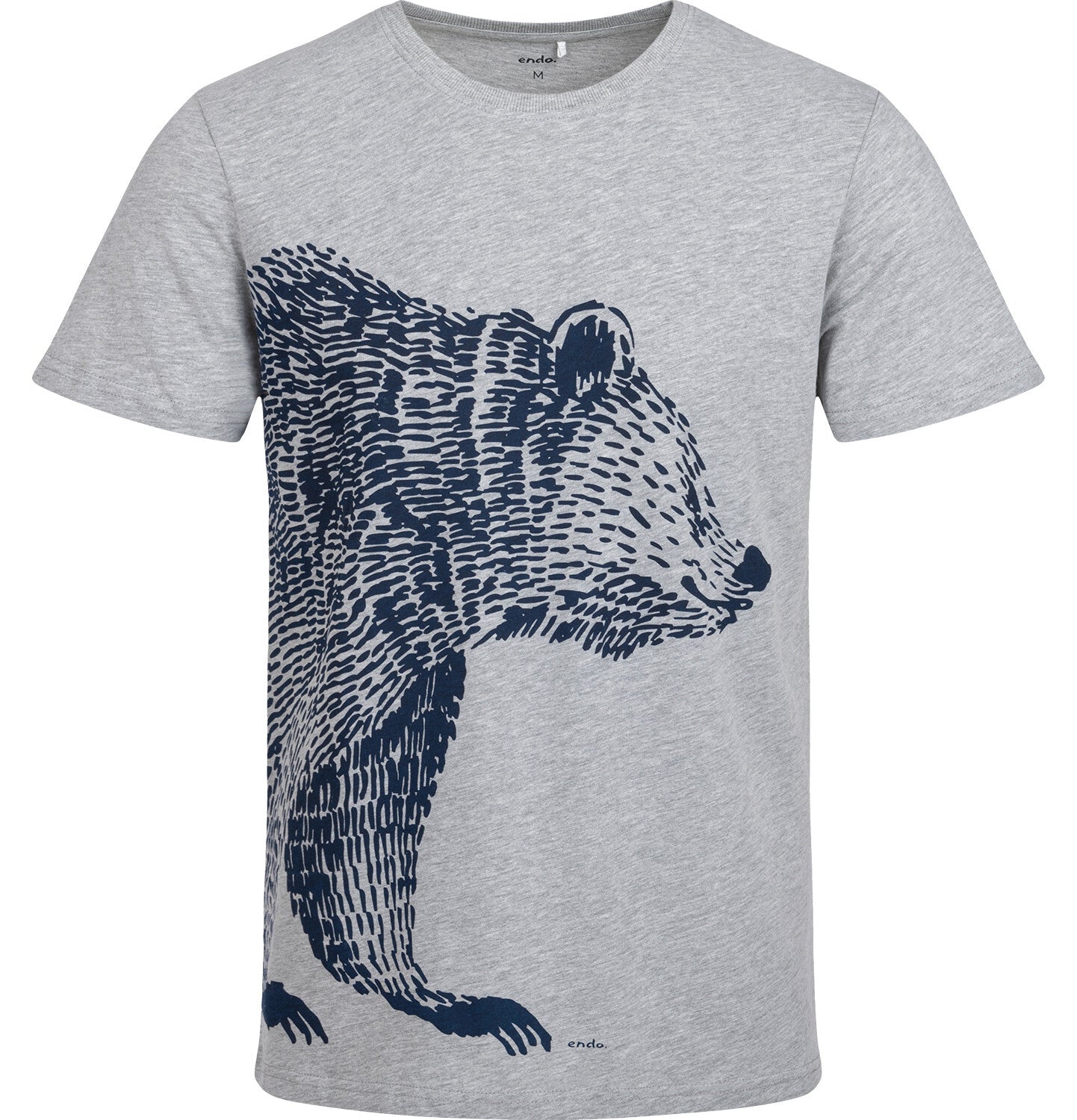 Men's short-sleeved bear t-shirt, gray