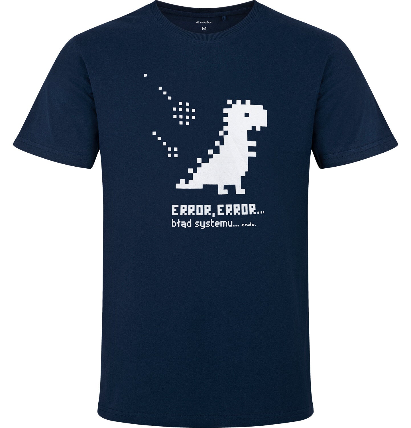 Men's short-sleeved dinosaur t-shirt, navy blue