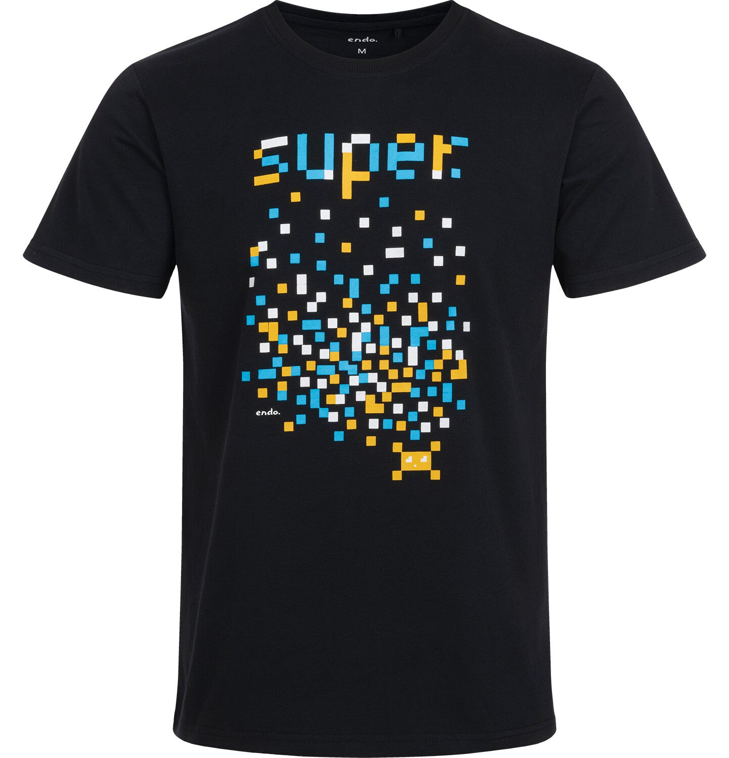 Men's short-sleeved T-shirt with a computer motif, black