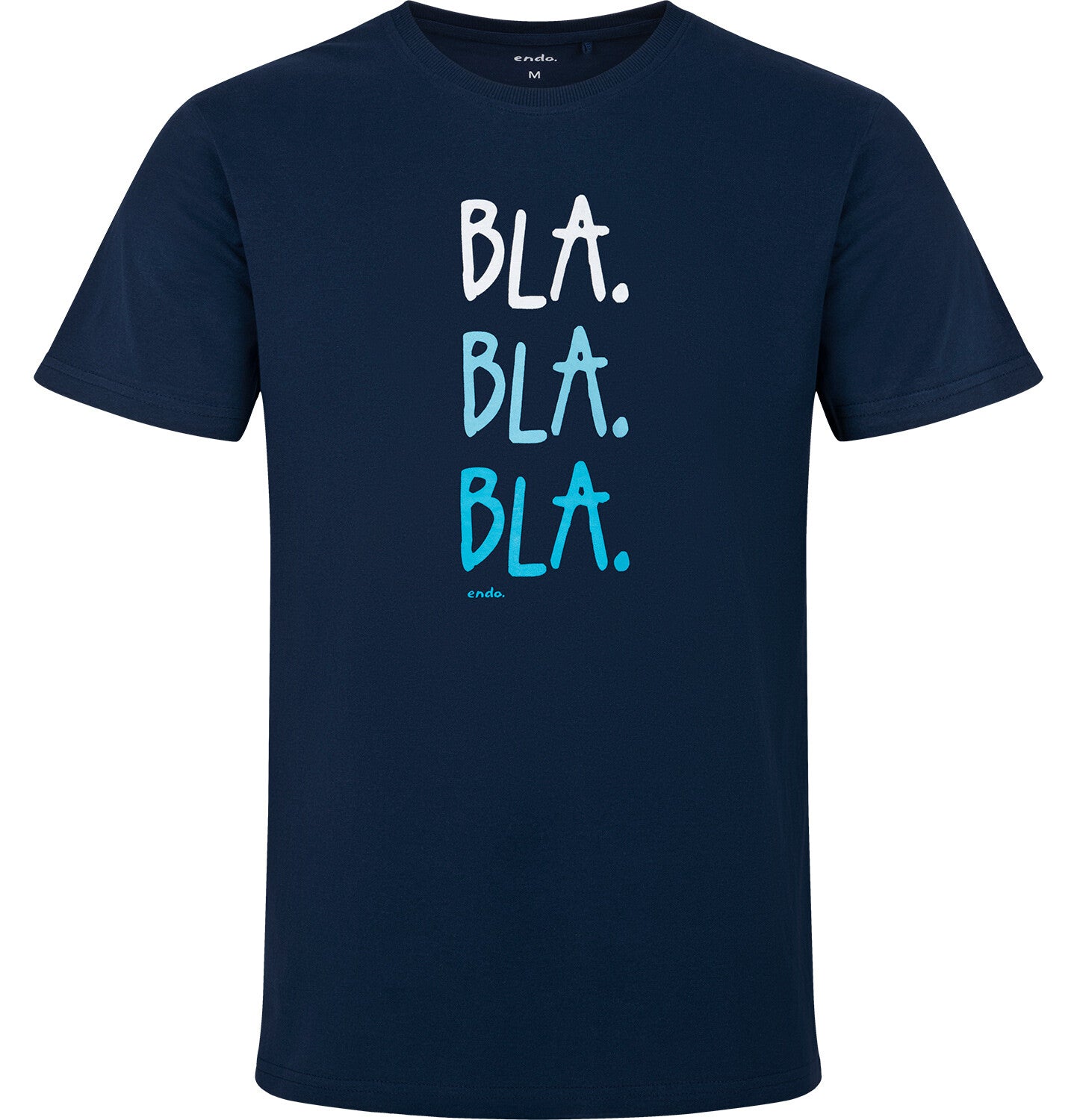 Men's short-sleeved T-shirt with print, navy blue