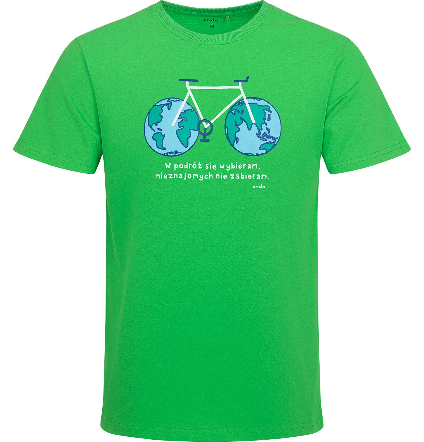 Men's short-sleeved cycling-themed t-shirt, green