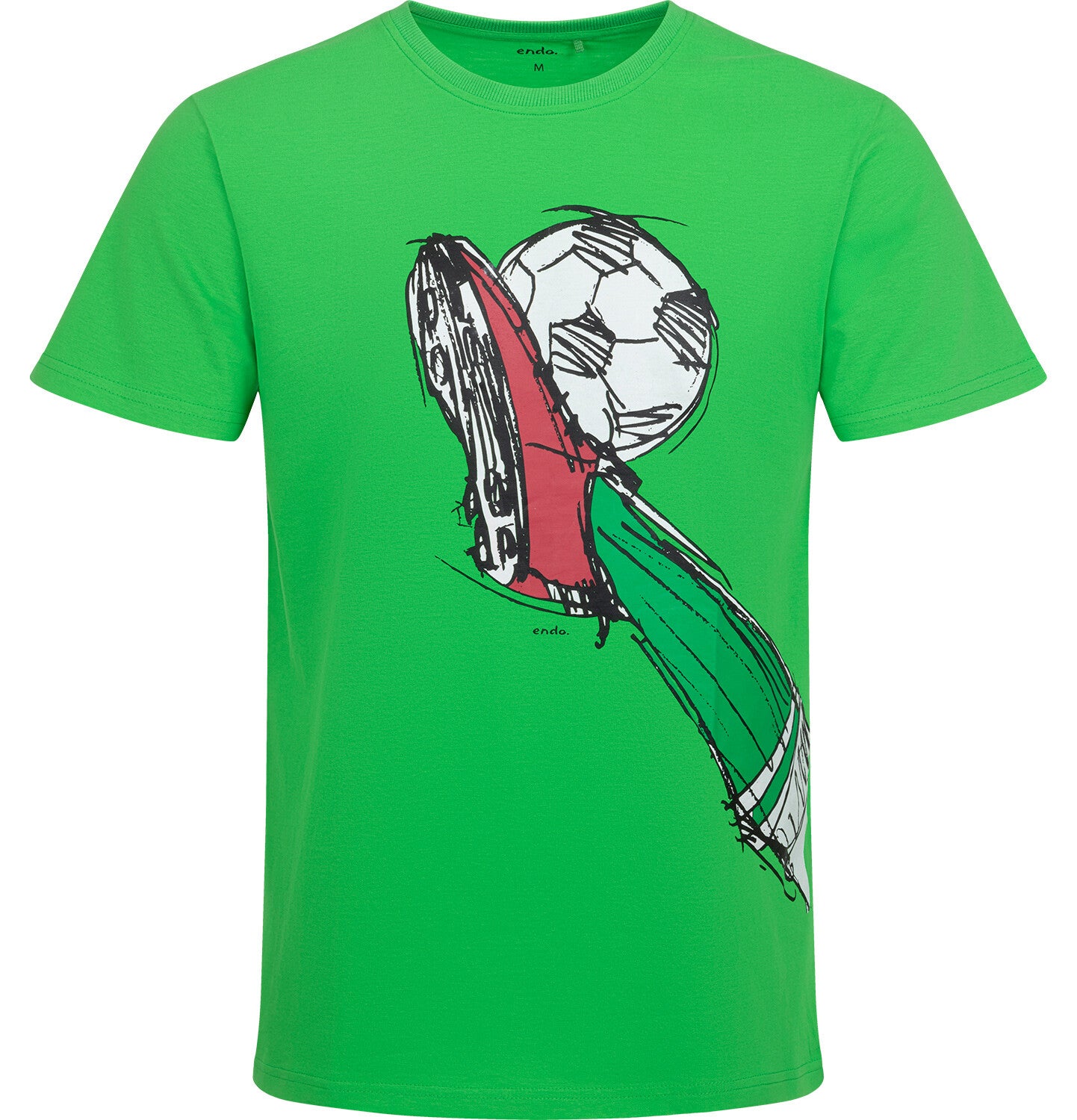 Men's short-sleeved football-themed t-shirt, green