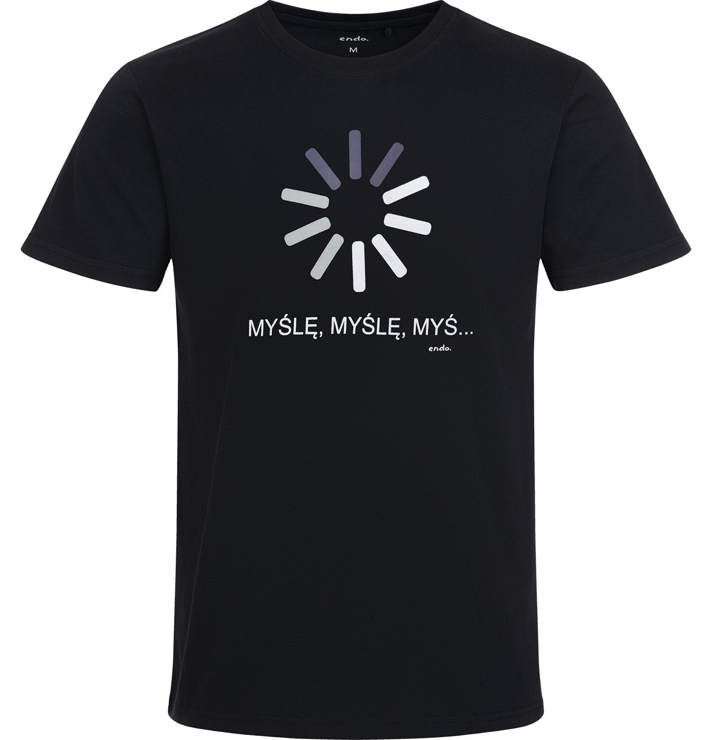 Men's short-sleeved T-shirt with a computer motif, black