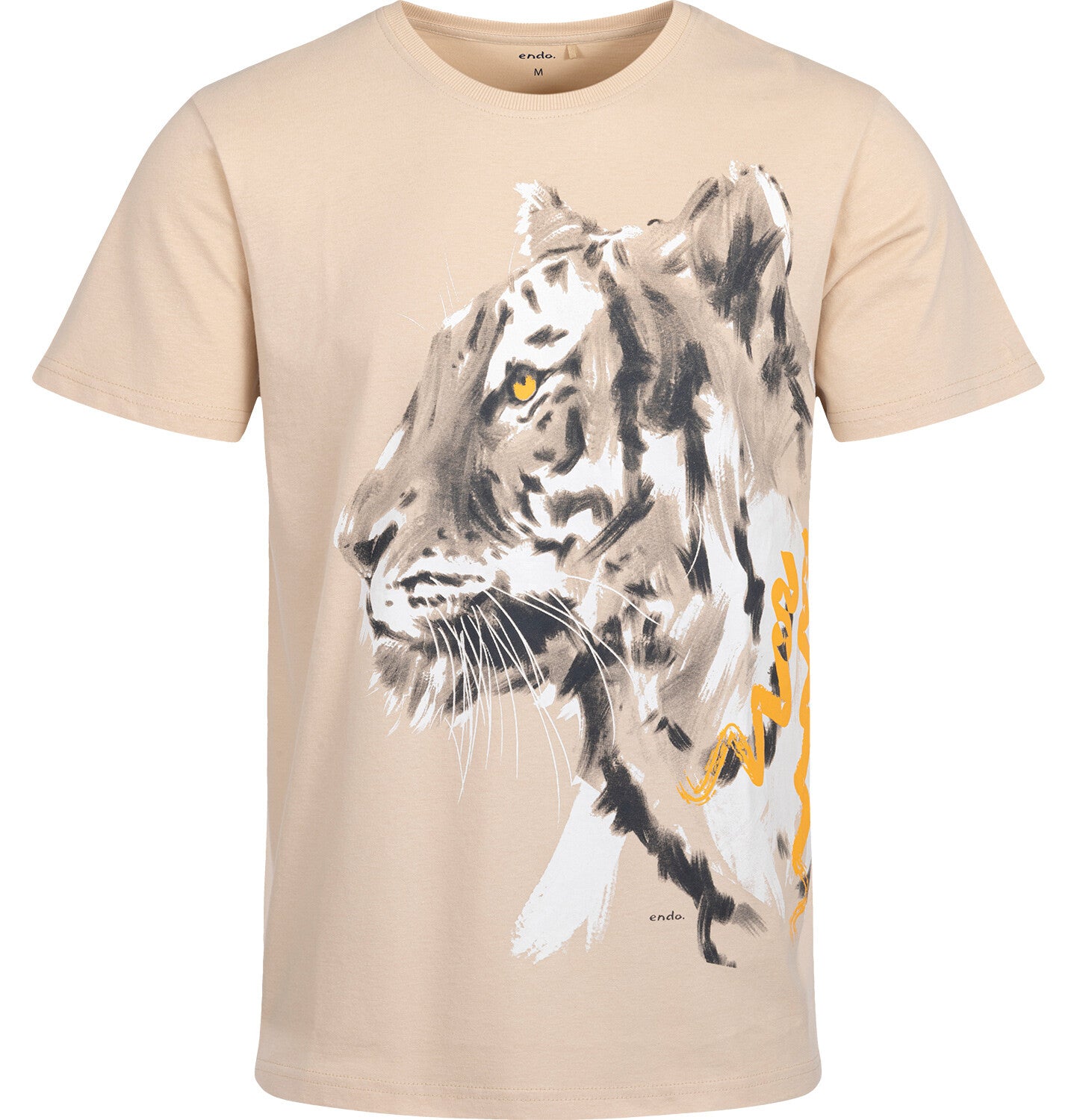 Men's short-sleeved tiger t-shirt, beige