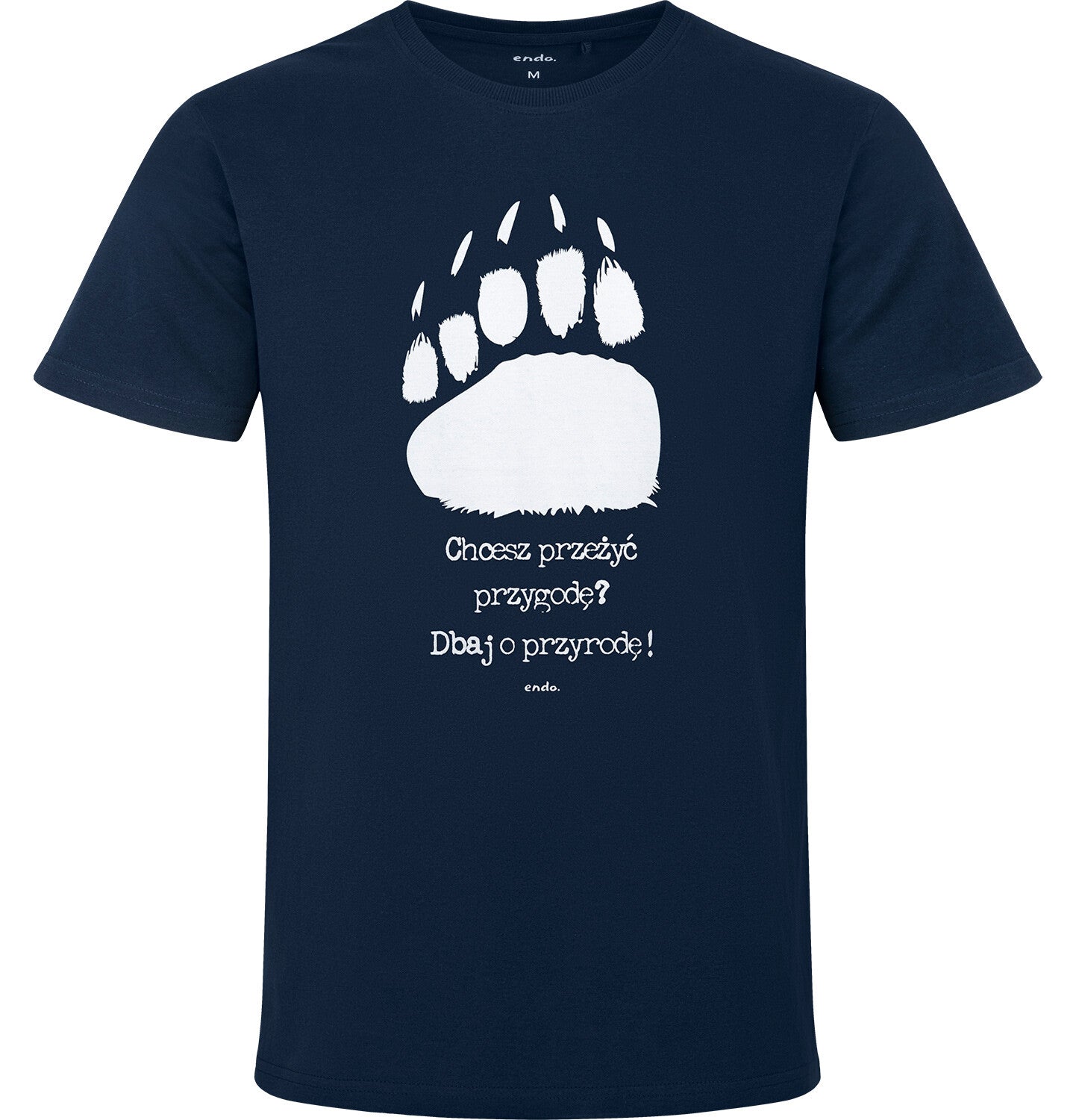 Men's short-sleeved bear paw t-shirt, navy blue
