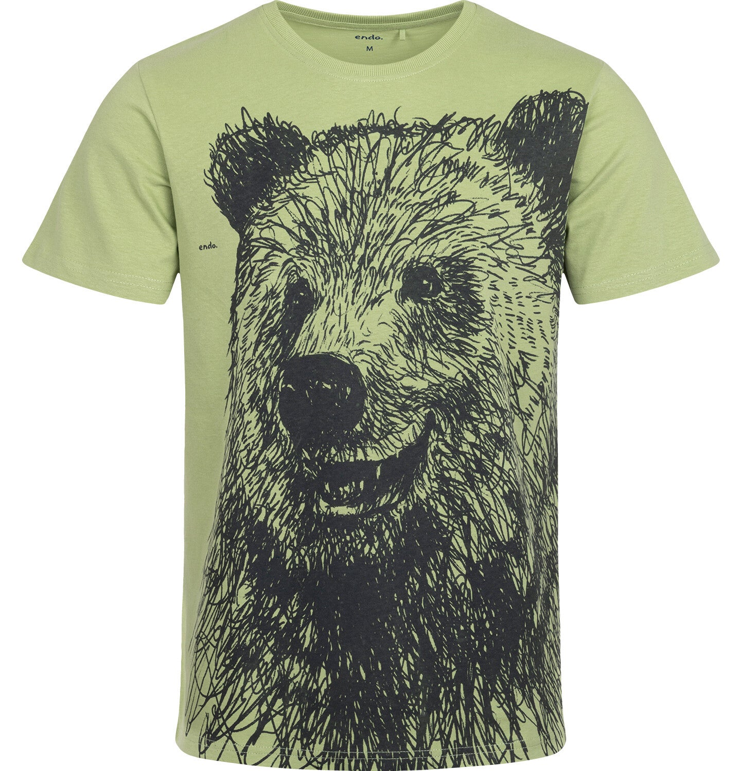Men's short-sleeved bear t-shirt, green
