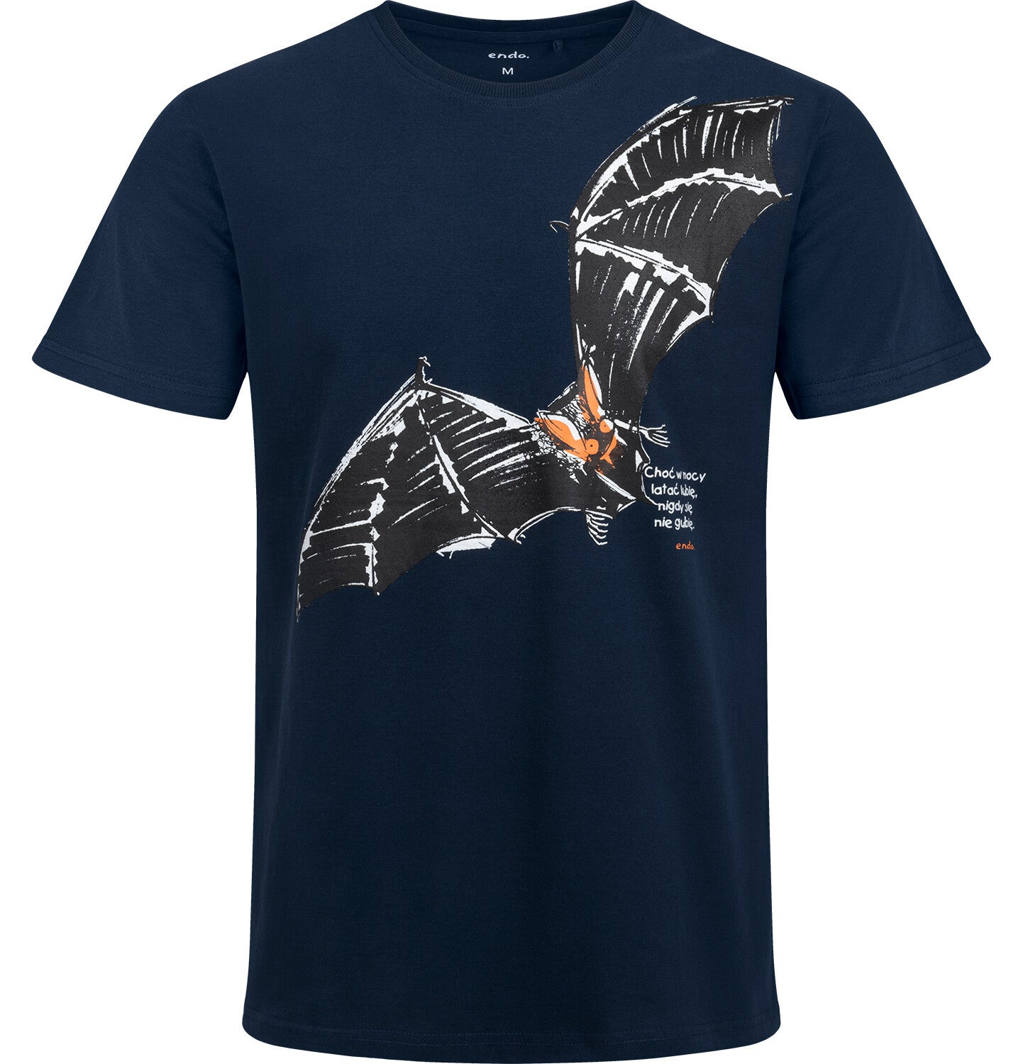 Men's short-sleeved bat t-shirt, navy blue