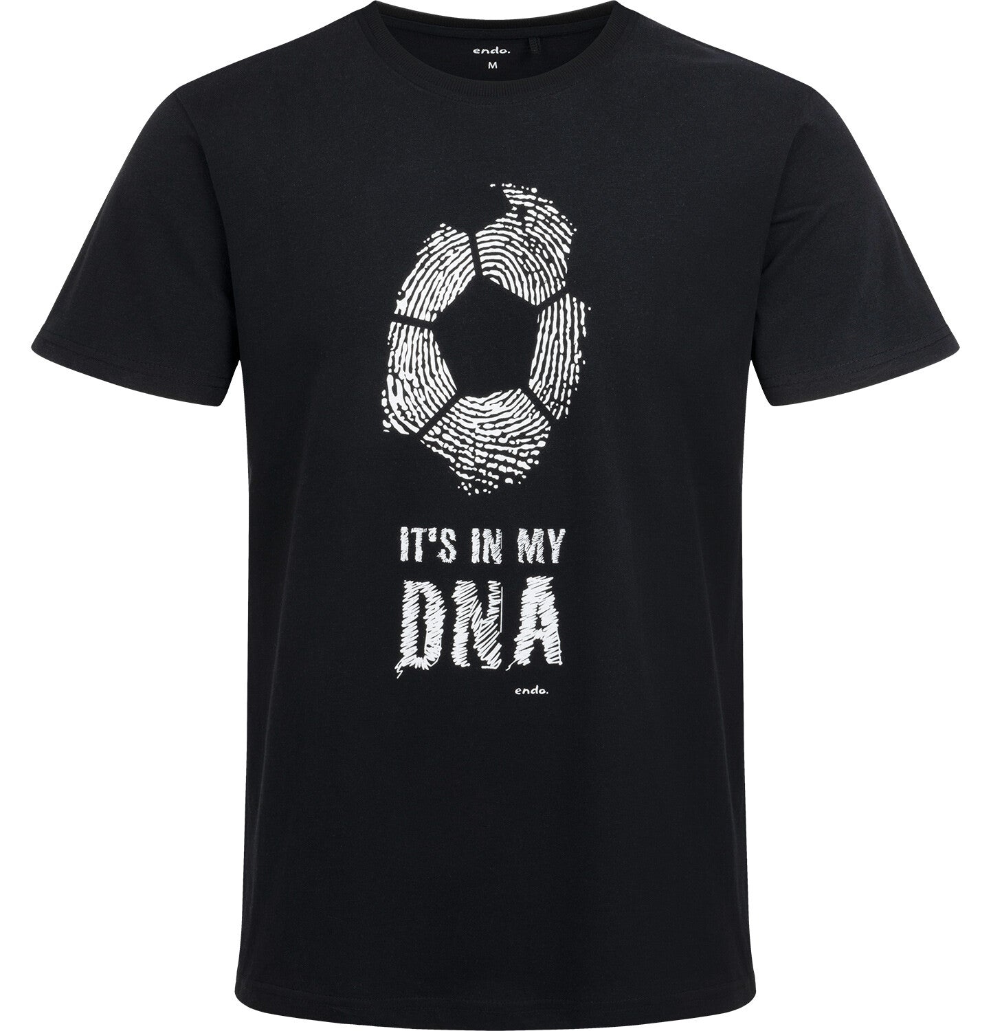 Men's short-sleeved football-themed t-shirt, black