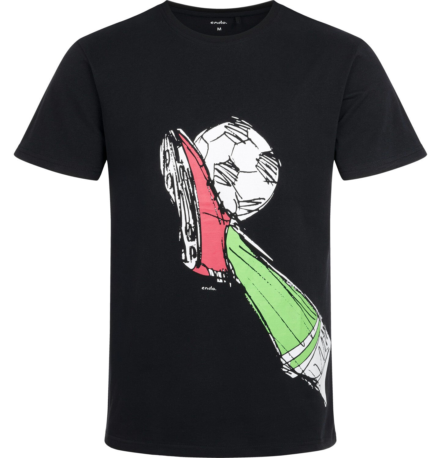 Men's short-sleeved football-themed t-shirt, black