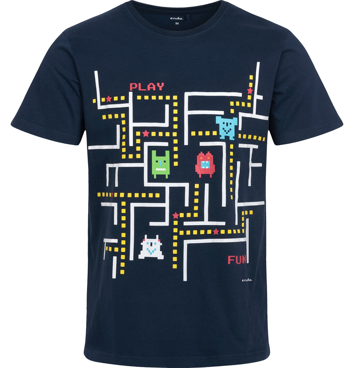 Men's short-sleeved Pacman t-shirt, navy blue