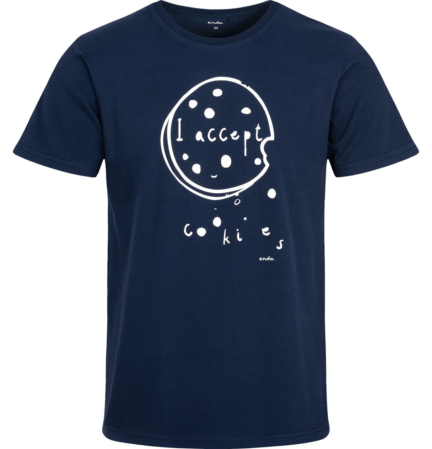 Men's short-sleeved t-shirt with a cookie, navy blue