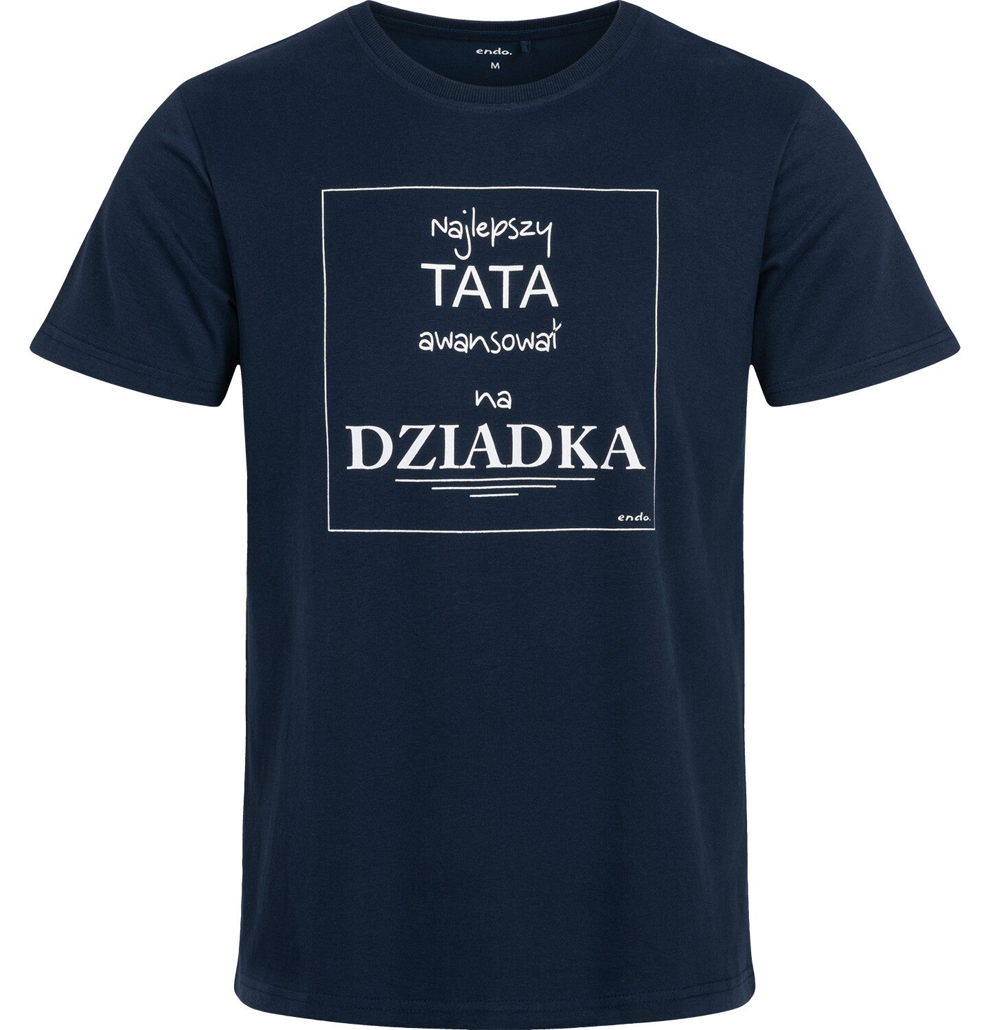 Men's short-sleeved t-shirt with the inscription "Best Dad Promoted to Grandpa", navy blue