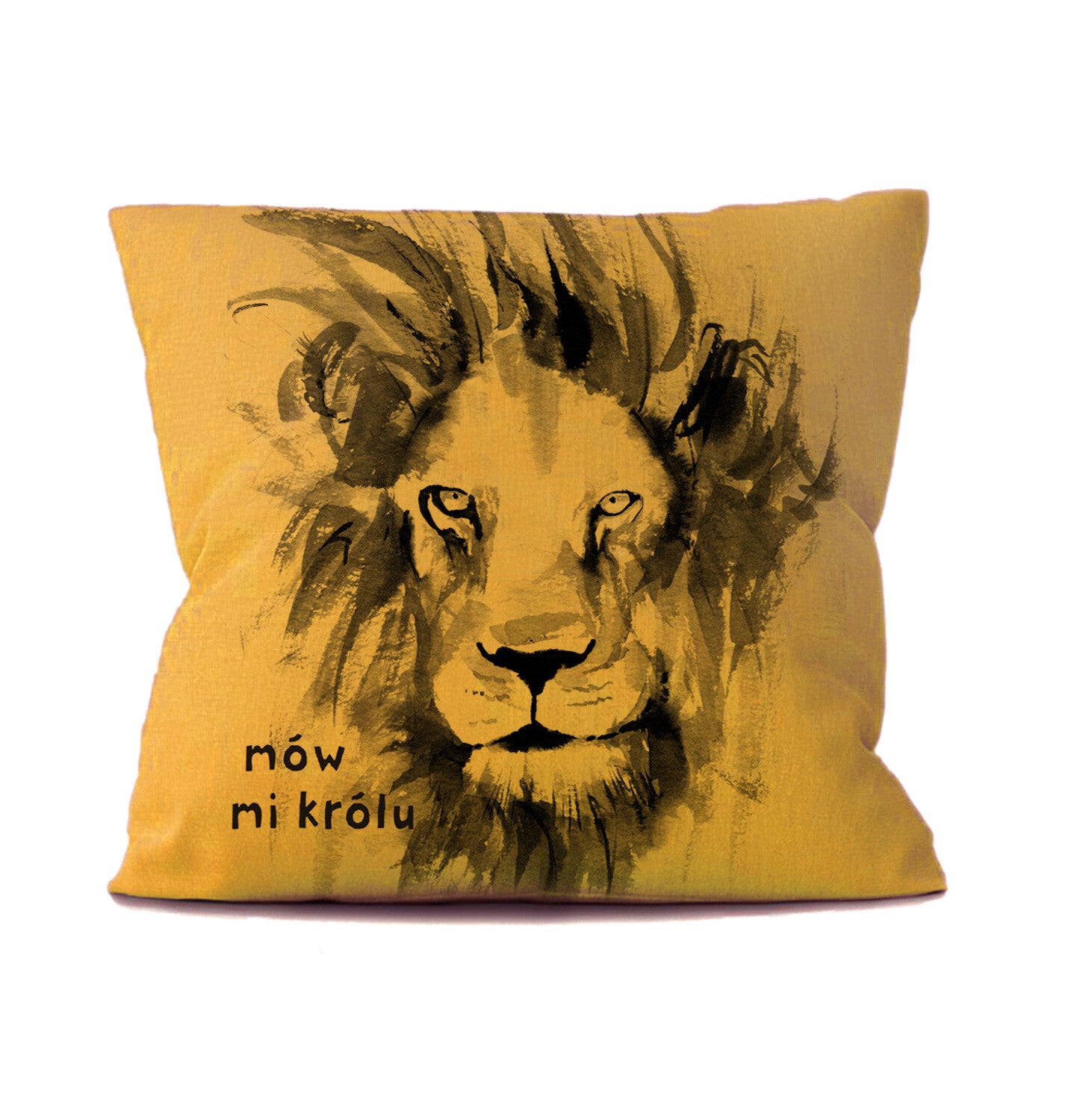 Lion pillow, yellow