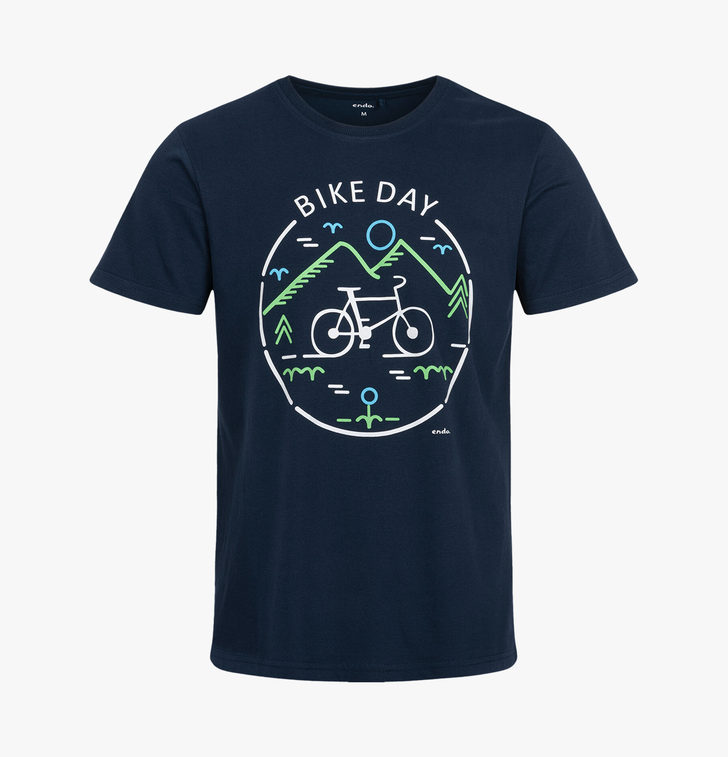 Men's short-sleeved t-shirt with a bicycle