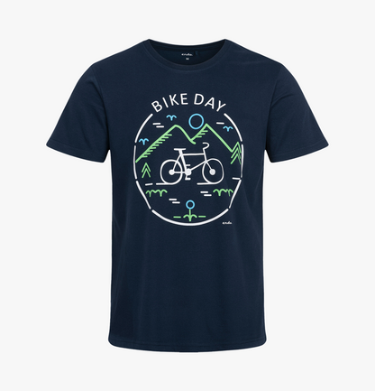 Men's short-sleeved t-shirt with a bicycle