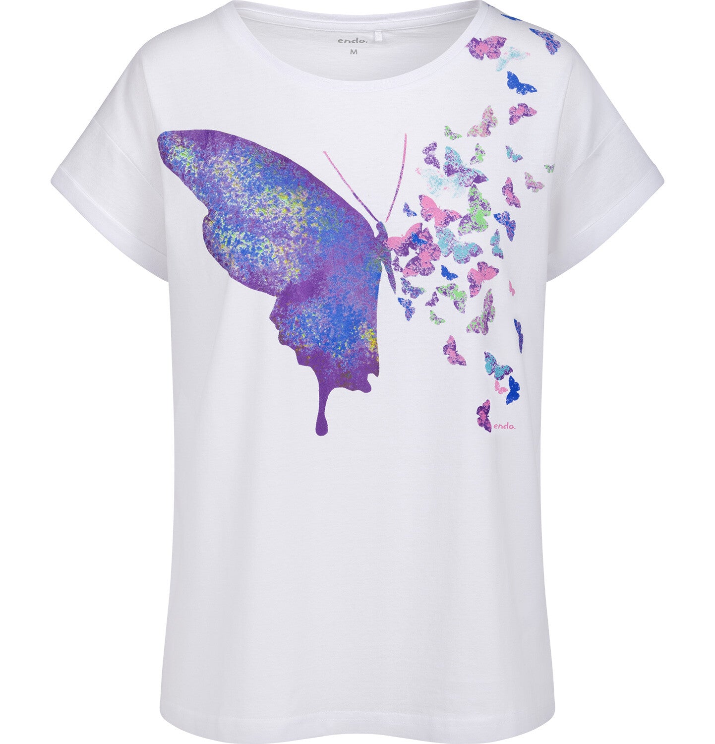 Women's short-sleeved butterfly t-shirt, white
