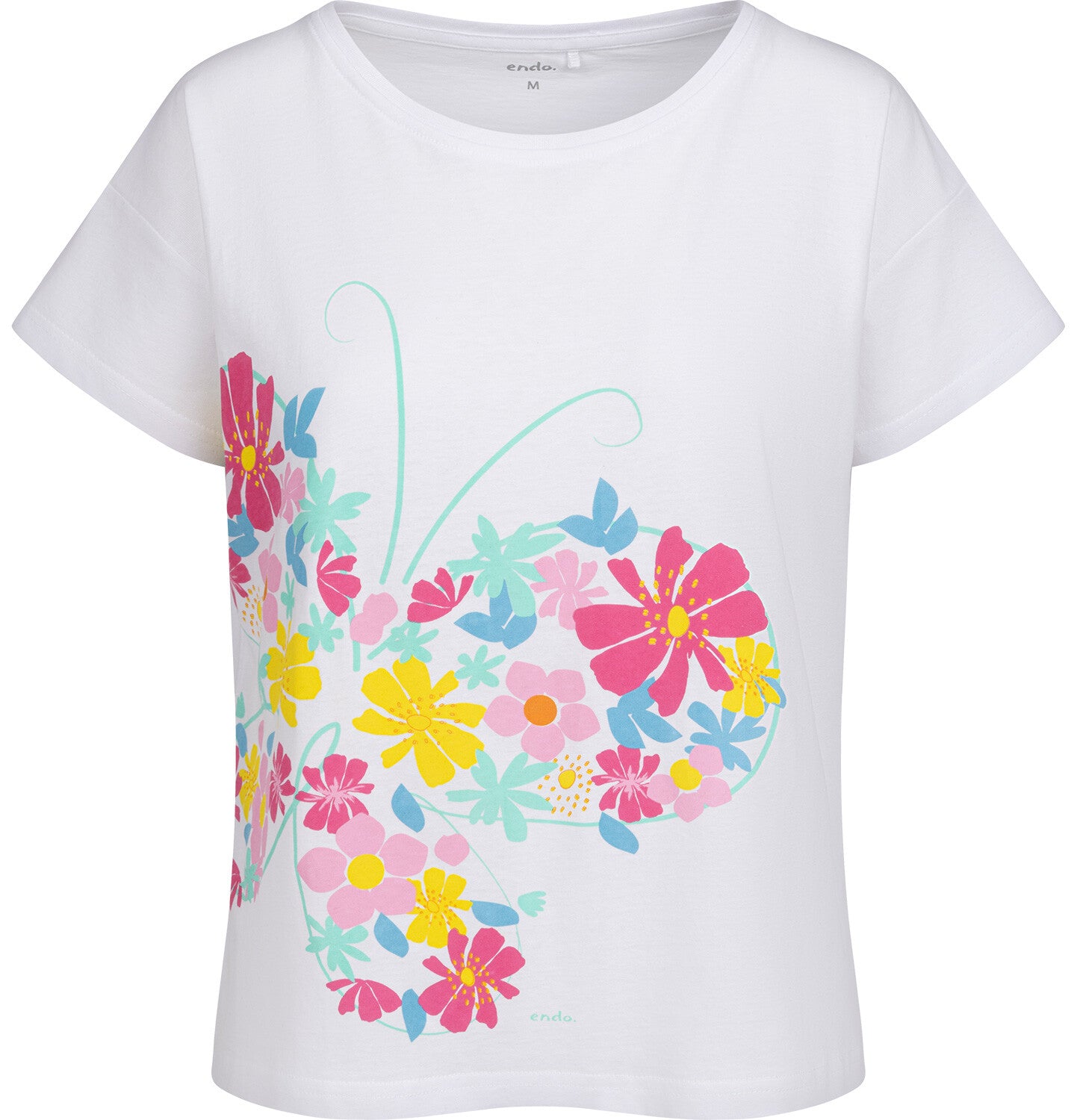 Women's short-sleeved butterfly t-shirt, white