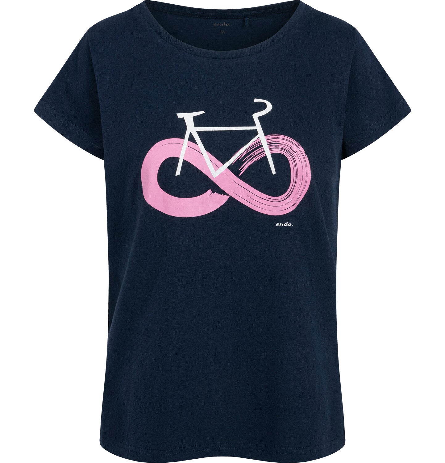 Women's short-sleeved cycling t-shirt, navy blue
