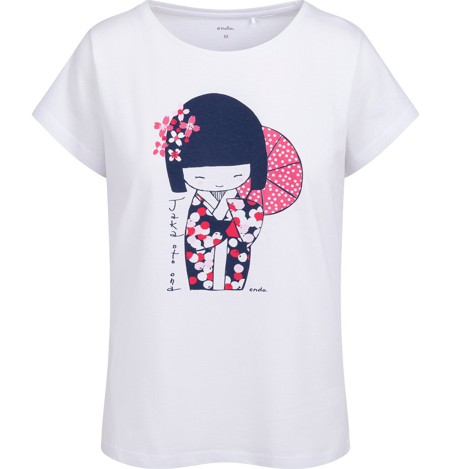 Women's short-sleeved geisha t-shirt, white