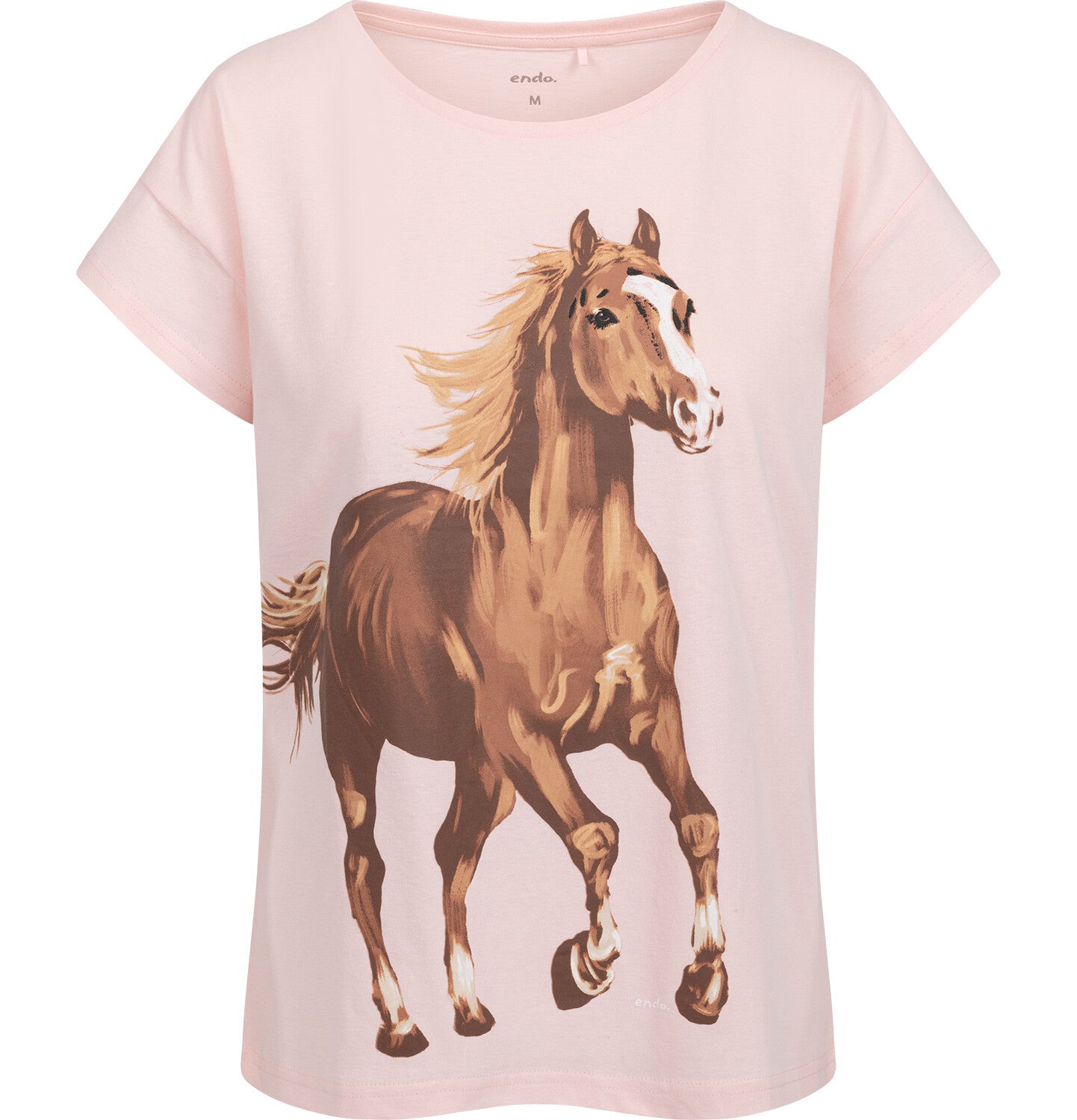 Women's short-sleeved horse t-shirt, pink