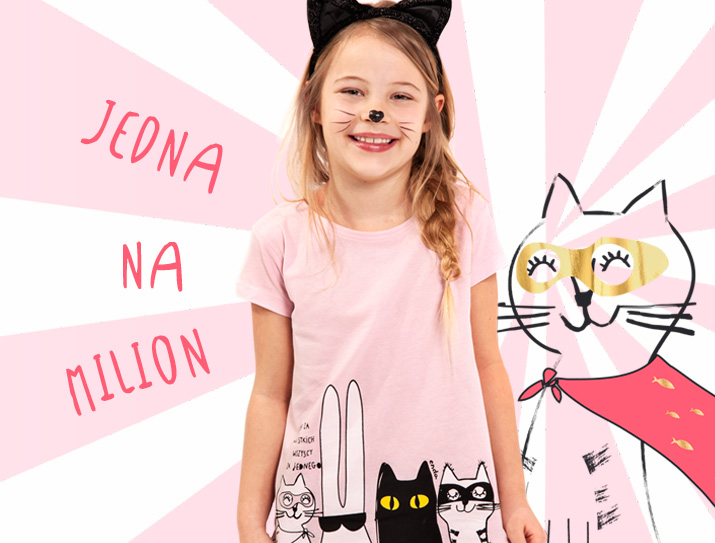 koszulki dla dziwczynek z kotem